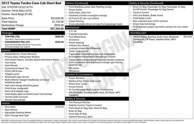 2012 Toyota Tundra 4WD Truck