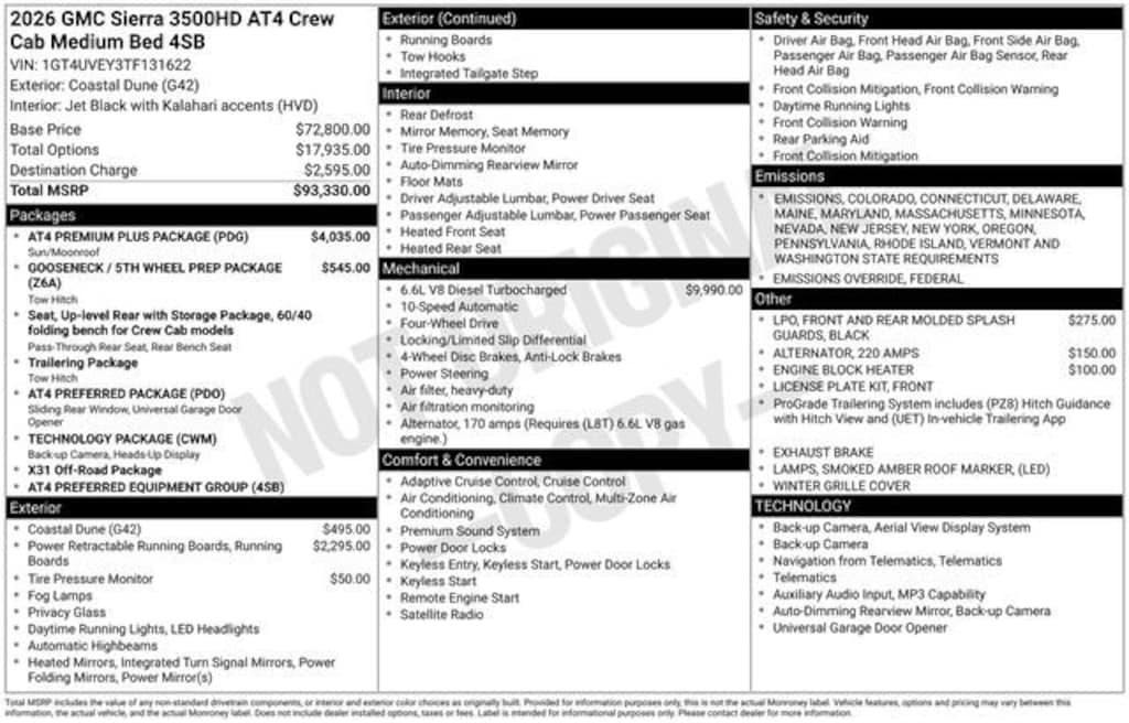 New 2026 GMC Sierra 3500 HD AT4 Truck