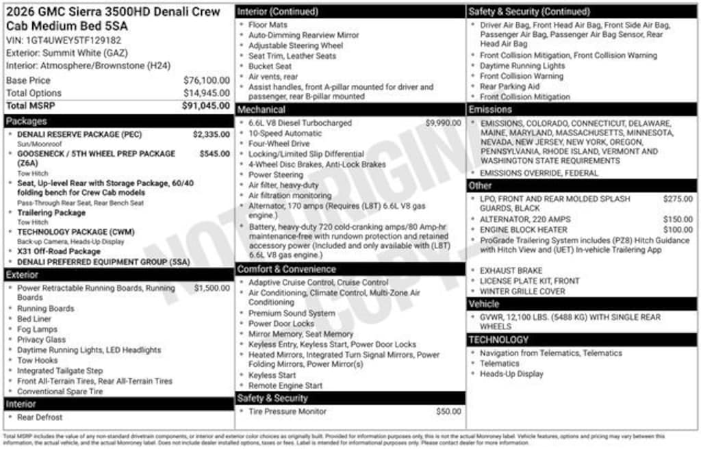 New 2026 GMC Sierra 3500 HD Denali Truck