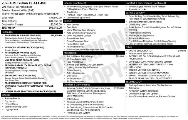 2026 GMC Yukon 4WD AT4's photo