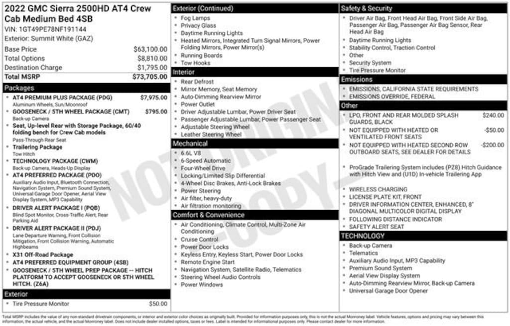 Used 2022 GMC Sierra 2500 HD AT4 Truck