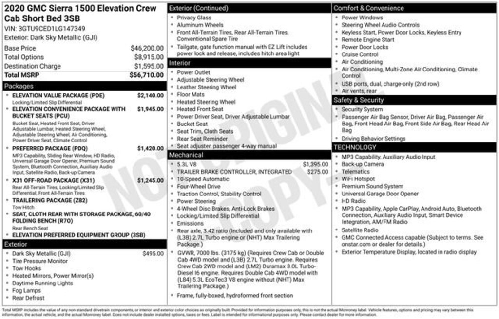 Used 2020 GMC Sierra 1500 Elevation Truck