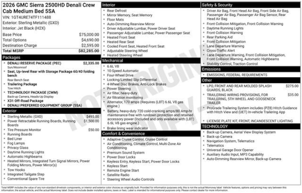 New 2026 GMC Sierra 2500 HD Denali Truck