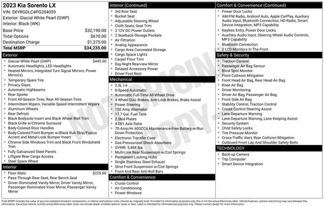 2023 Kia Sorento LX AT 4WD's photo