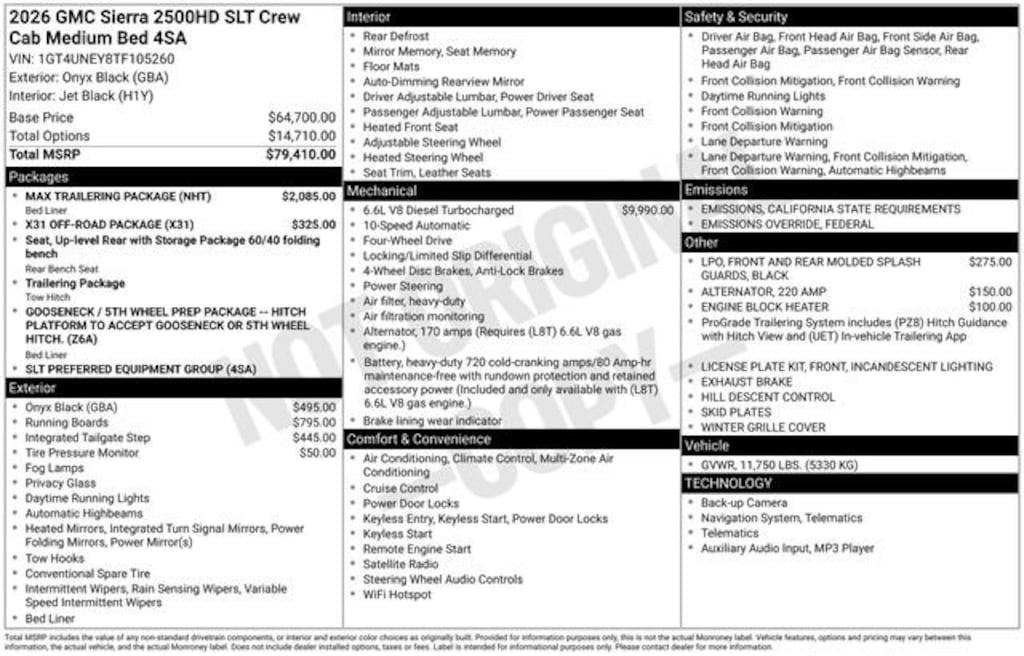 New 2026 GMC Sierra 2500 HD SLT Truck