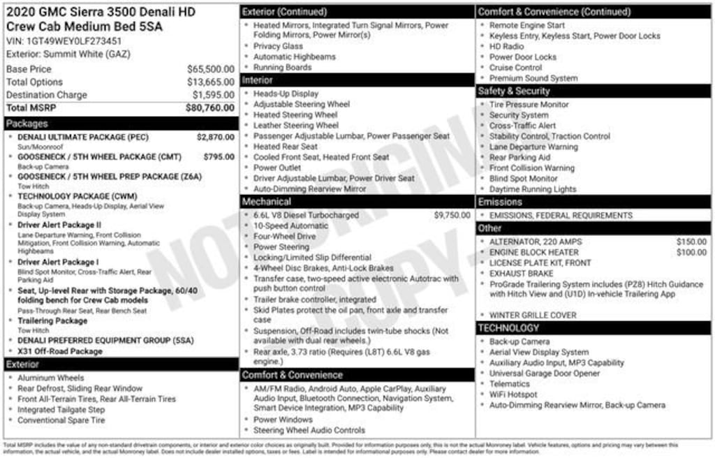 Used 2020 GMC Sierra 3500 HD Denali Truck