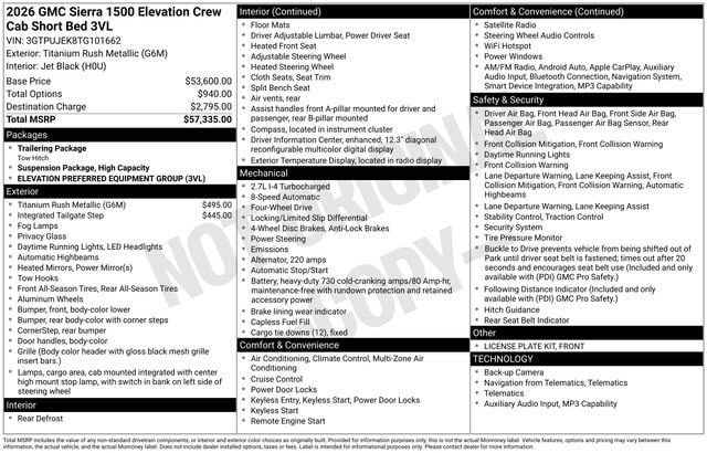 2026 GMC Sierra 4WD Crew Cab Std Box Elevation 3VL's photo
