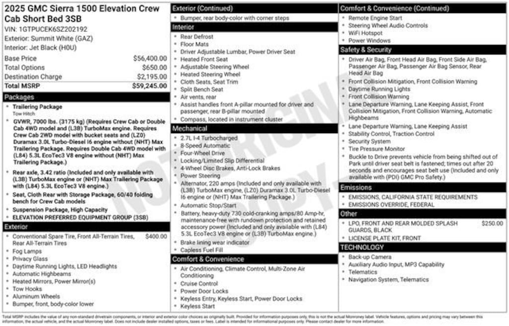 Certified 2025 GMC Sierra 1500 Elevation Truck