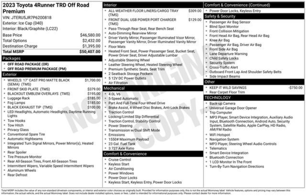 Used 2023 Toyota 4Runner TRD Off Road Premium
