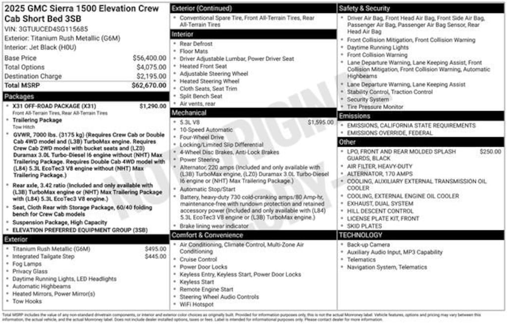 Certified 2025 GMC Sierra 1500 Elevation Truck