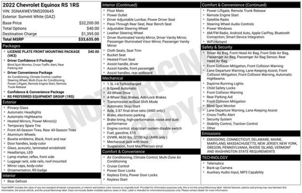 Used 2022 Chevrolet Equinox RS SUV
