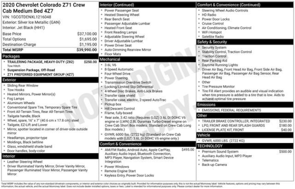 Used 2020 Chevrolet Colorado Z71 Truck