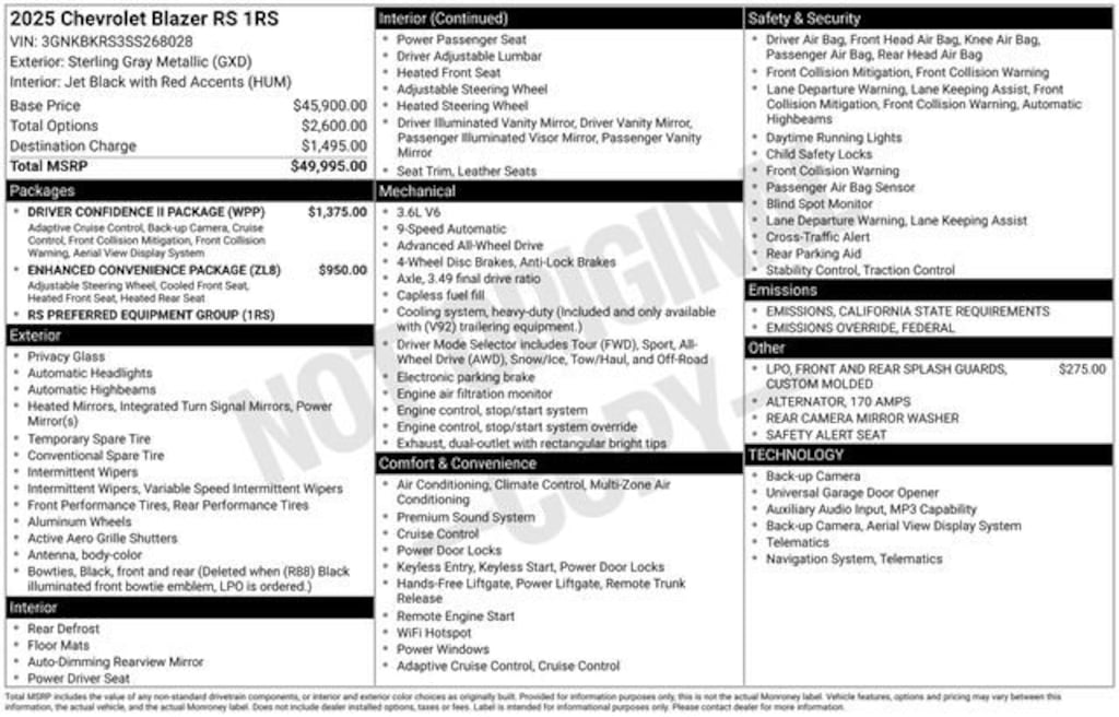 New 2025 Chevrolet Blazer RS SUV