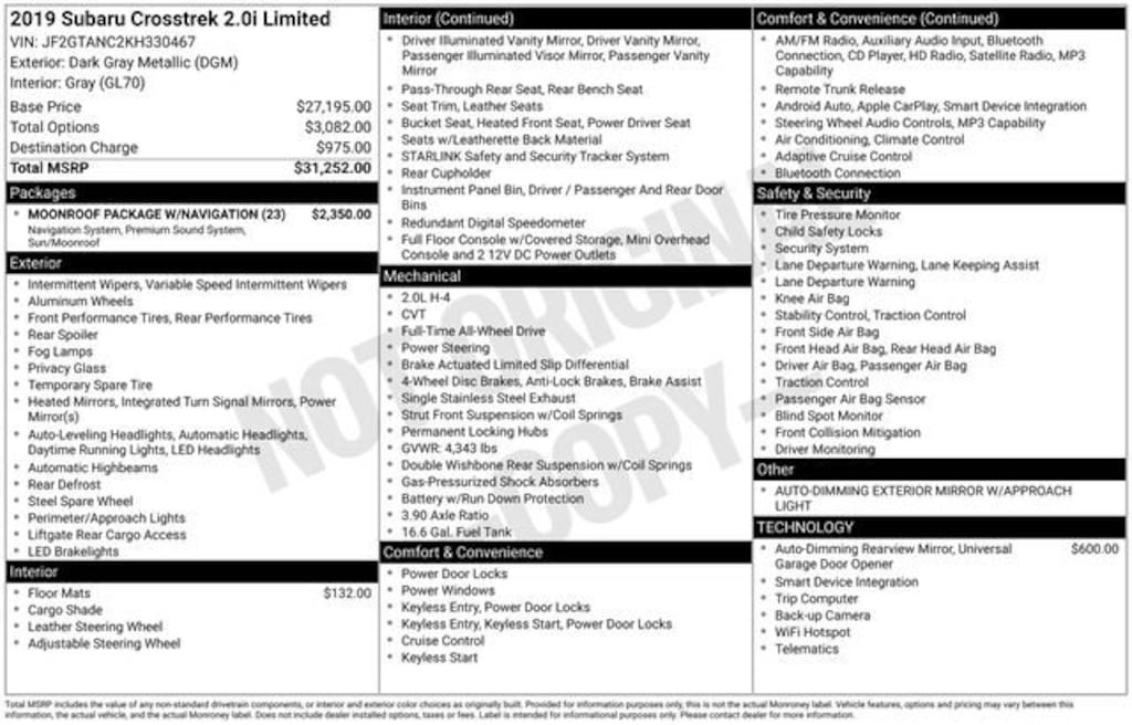 Used 2019 Subaru Crosstrek Limited