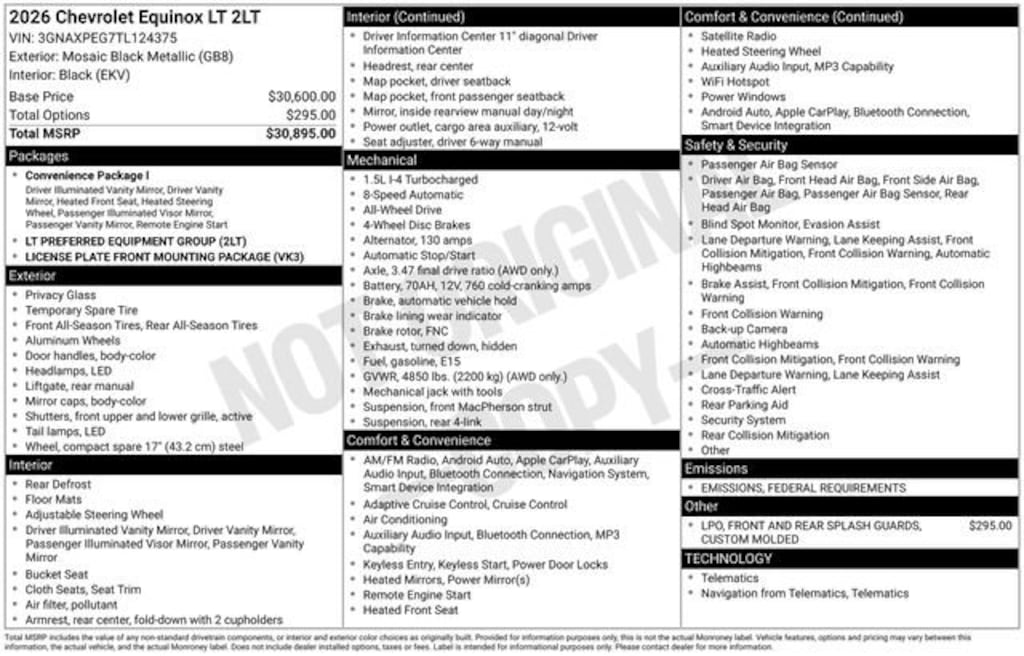 New 2026 Chevrolet Equinox LT SUV