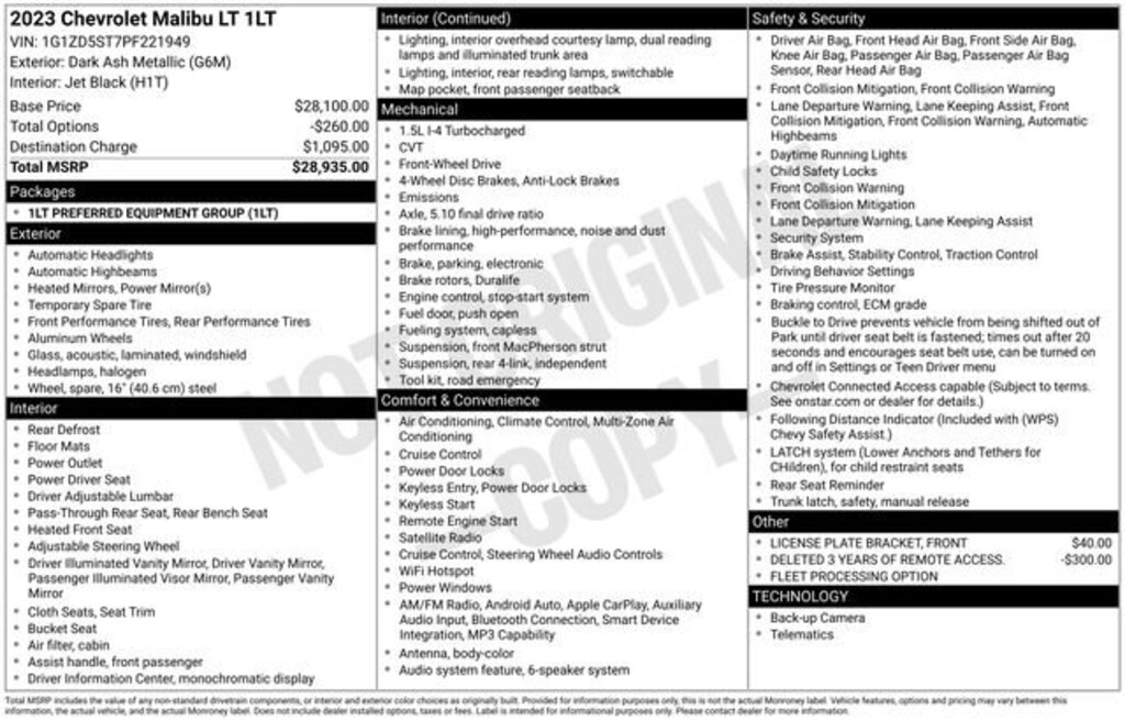 Used 2023 Chevrolet Malibu LT Car