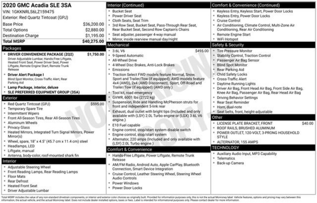 Used 2020 GMC Acadia SLE SUV