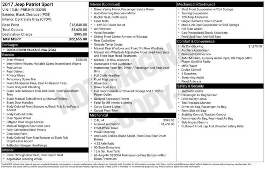 Used 2017 Jeep Patriot Sport