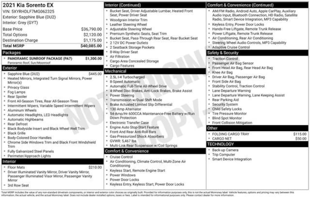 Used 2021 Kia Sorento EX
