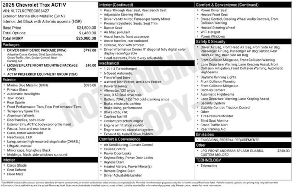 Used 2025 Chevrolet Trax Activ SUV