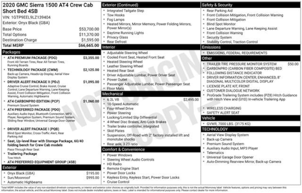 Used 2020 GMC Sierra 1500 AT4 Truck