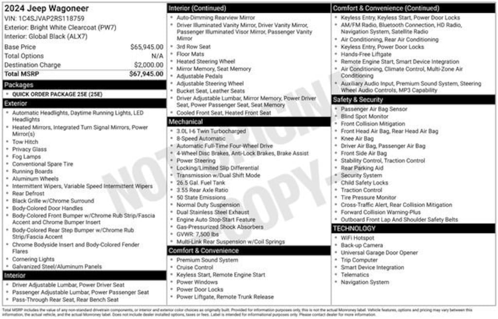 Used 2024 Jeep Wagoneer Base
