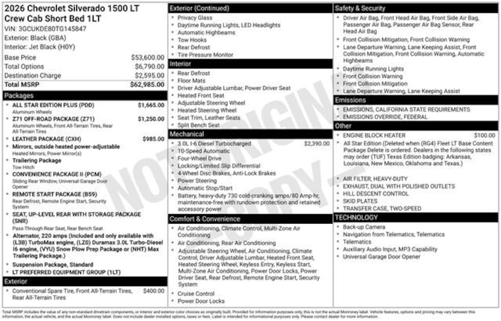 New 2026 Chevrolet Silverado 1500 LT Truck