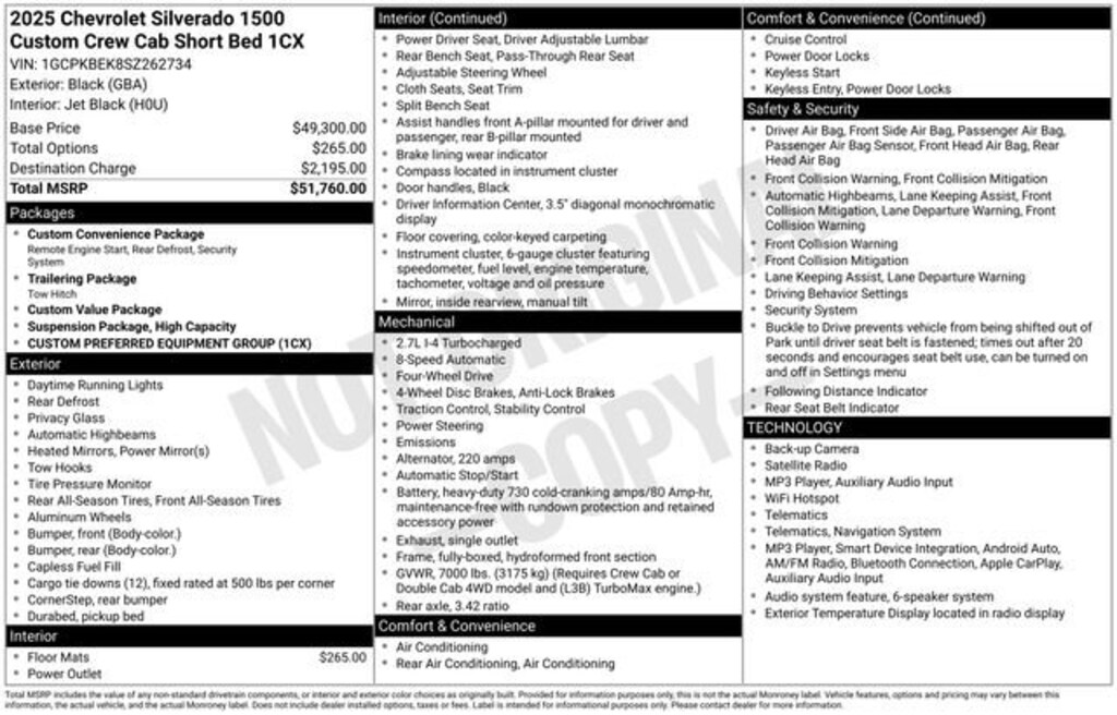 Used 2025 Chevrolet Silverado 1500 Custom Truck