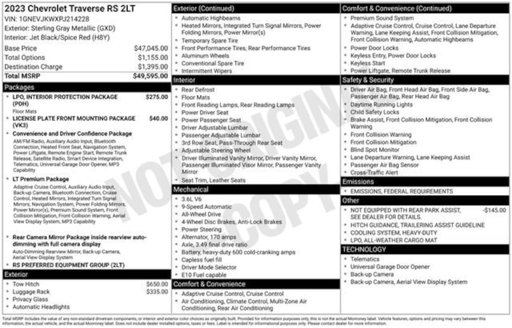 Used 2023 Chevrolet Traverse RS SUV