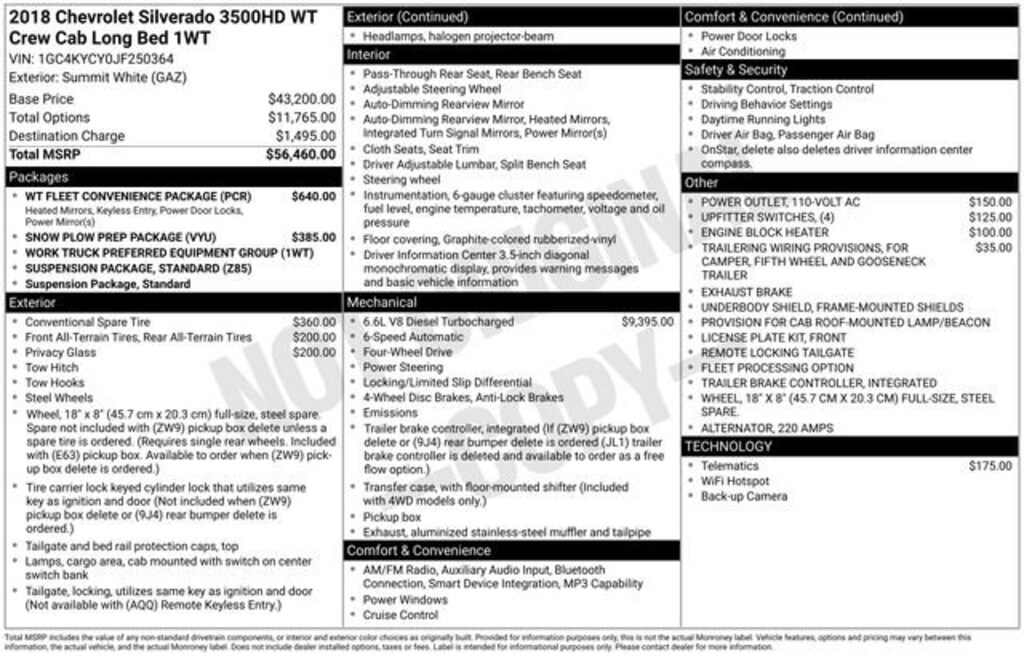 Used 2018 Chevrolet Silverado 3500 HD Work Truck Truck