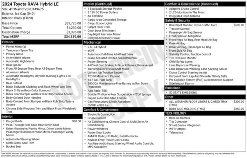 Used 2024 Toyota RAV4 Hybrid LE