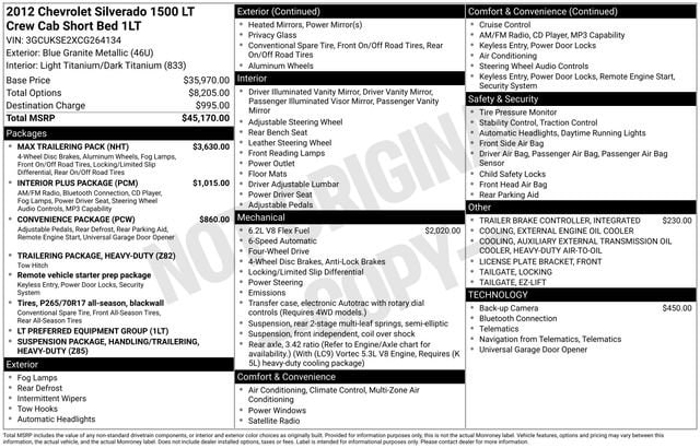 2012 Chevrolet Silverado 1500 LT 4X4 Crew Cab's photo