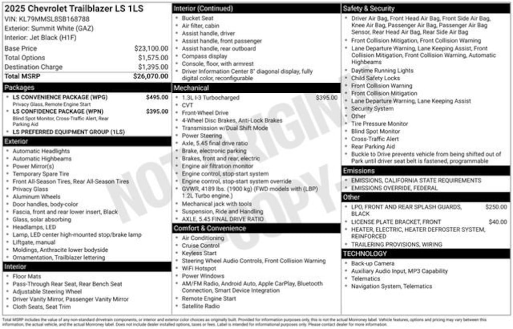 Certified 2025 Chevrolet Trailblazer LS SUV