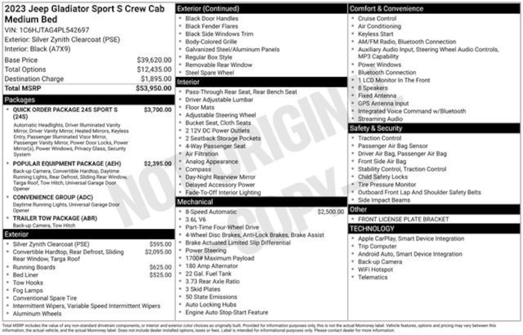 Used 2023 Jeep Gladiator Sport S