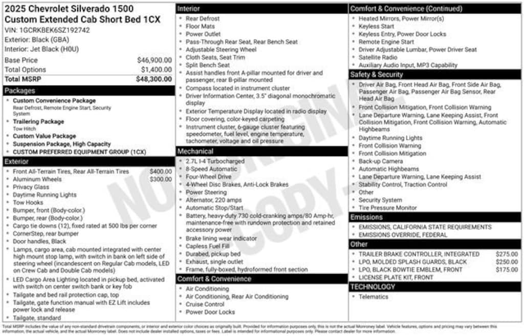 Used 2025 Chevrolet Silverado 1500 Custom Truck