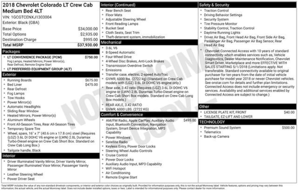 Used 2018 Chevrolet Colorado 4WD LT Truck