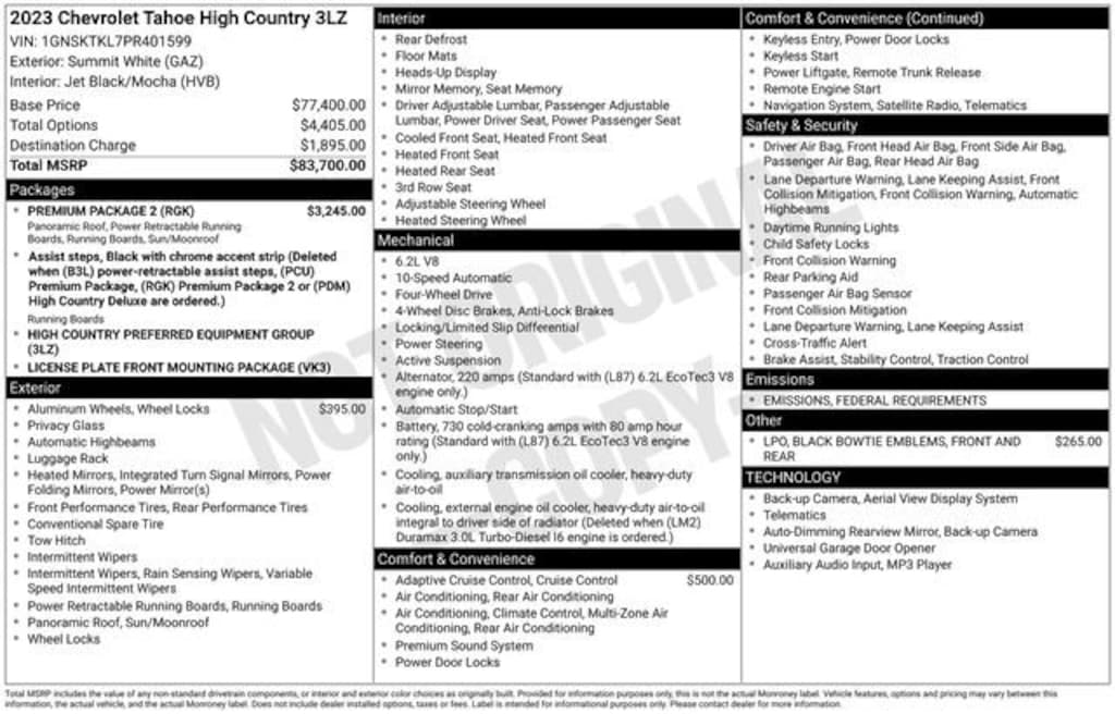 Used 2023 Chevrolet Tahoe High Country SUV