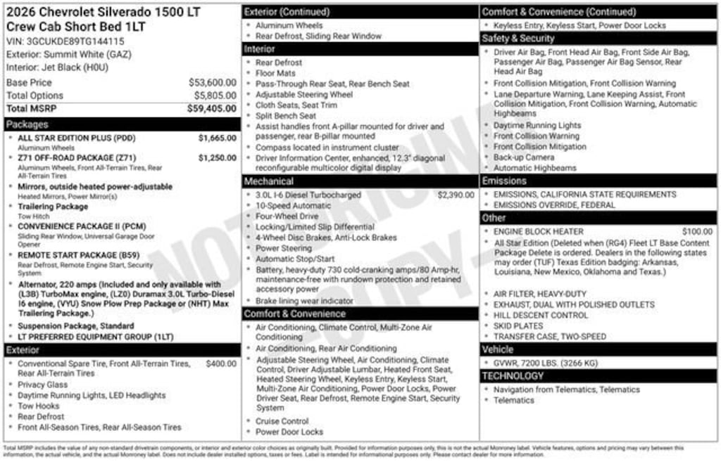 New 2026 Chevrolet Silverado 1500 LT Truck