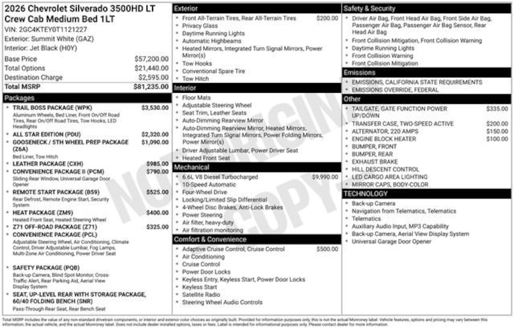 New 2026 Chevrolet Silverado 3500 HD LT Truck