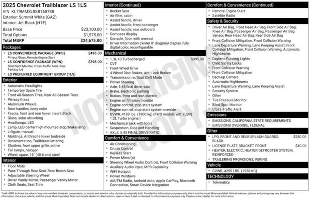 Certified 2025 Chevrolet Trailblazer LS SUV