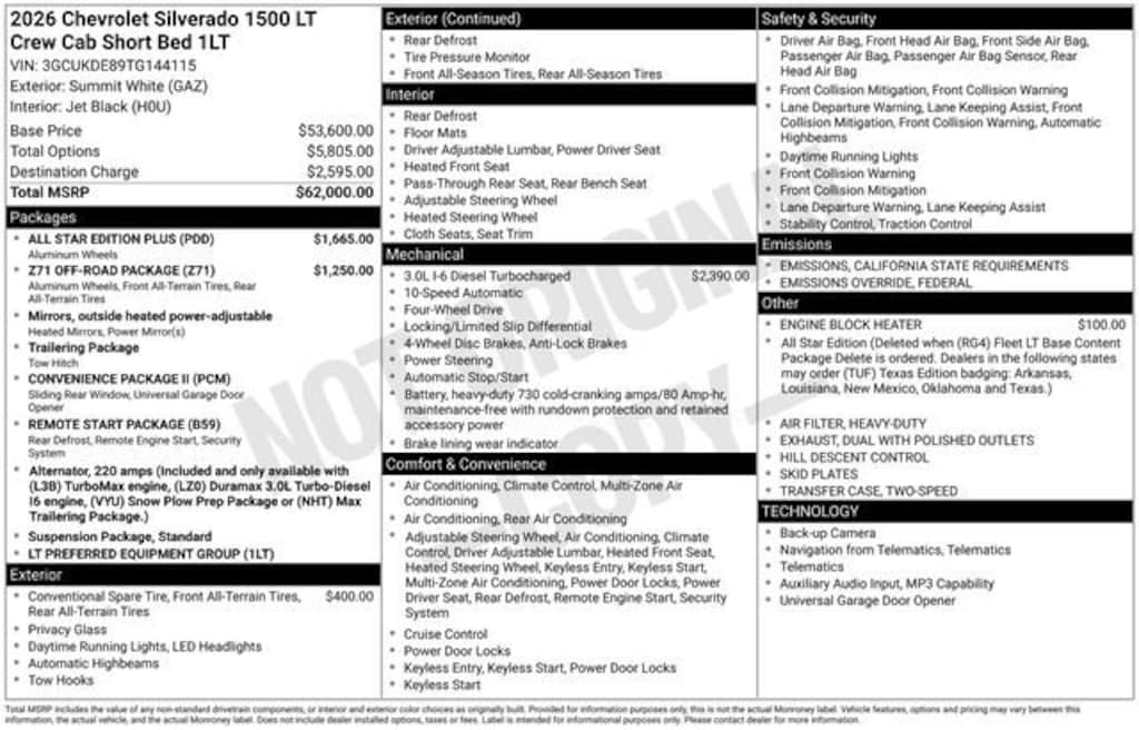 New 2026 Chevrolet Silverado 1500 LT Truck