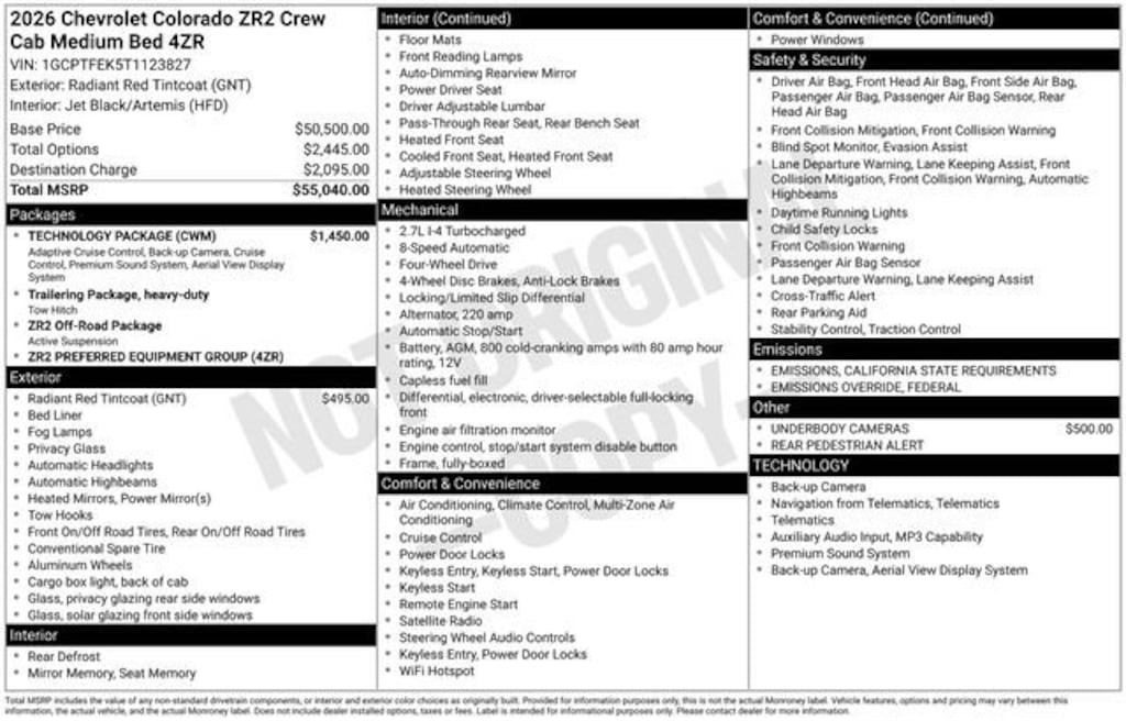 New 2026 Chevrolet Colorado ZR2 Truck