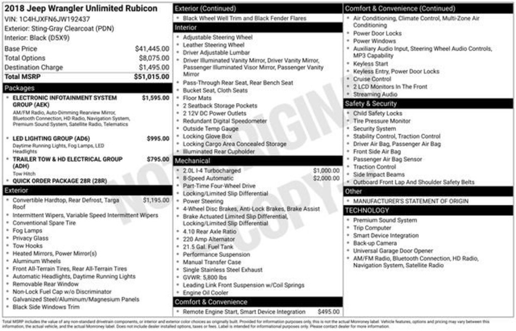 Used 2018 Jeep Wrangler Unlimited Rubicon