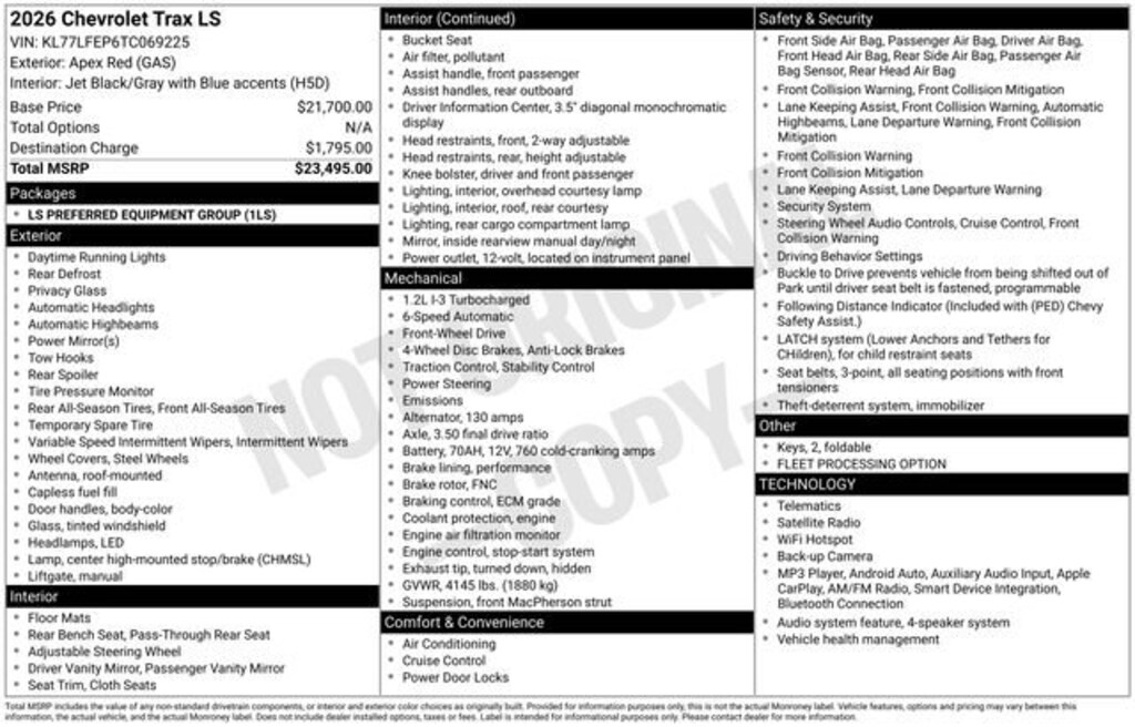 Used 2026 Chevrolet Trax LS SUV