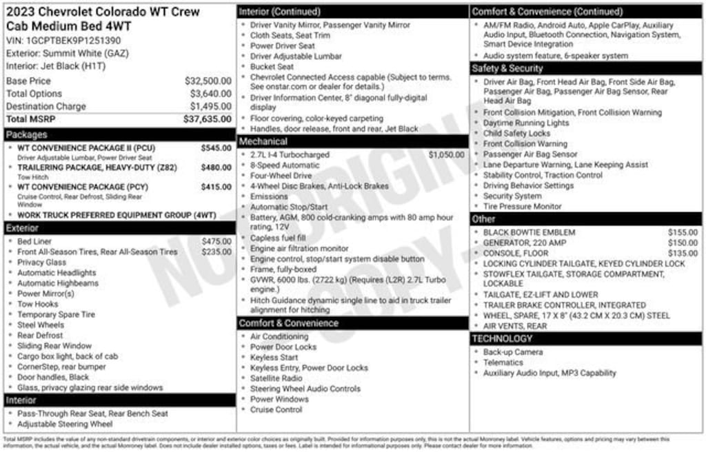 Certified 2023 Chevrolet Colorado WT Truck
