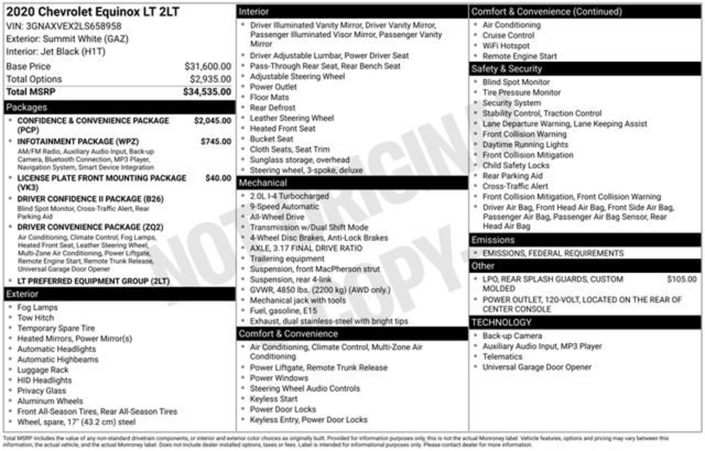 Used 2020 Chevrolet Equinox LT SUV