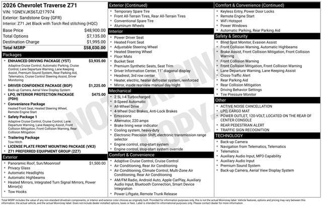 2026 Chevrolet Traverse AWD Z71's photo