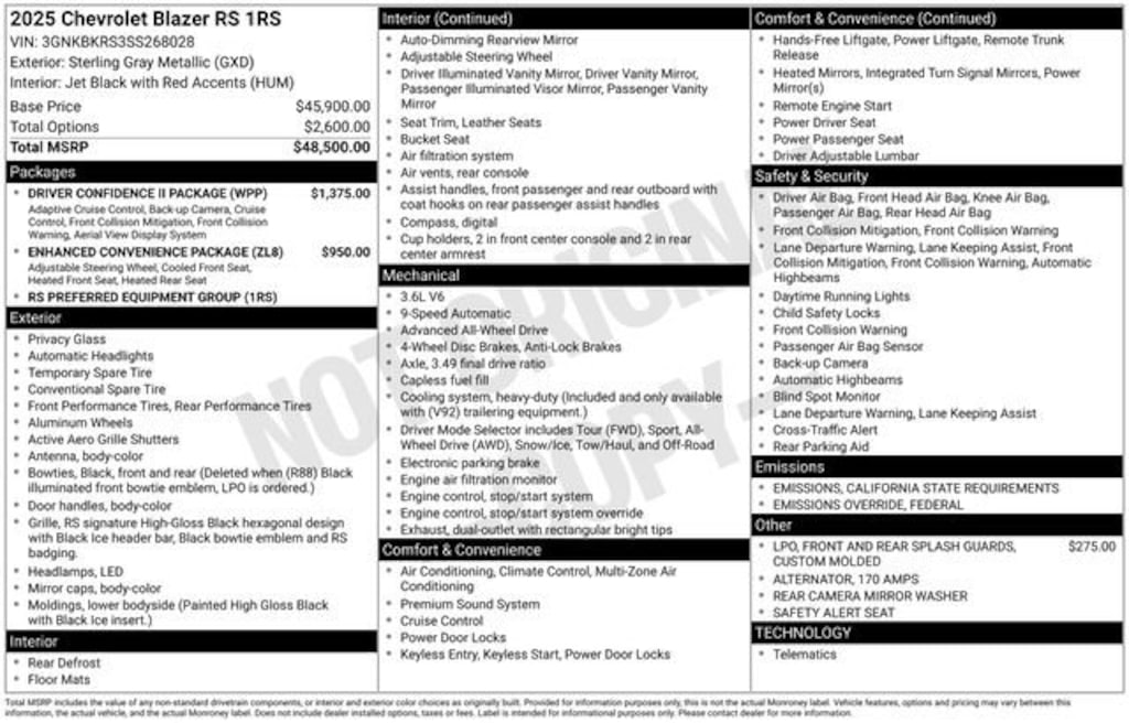 New 2025 Chevrolet Blazer RS SUV
