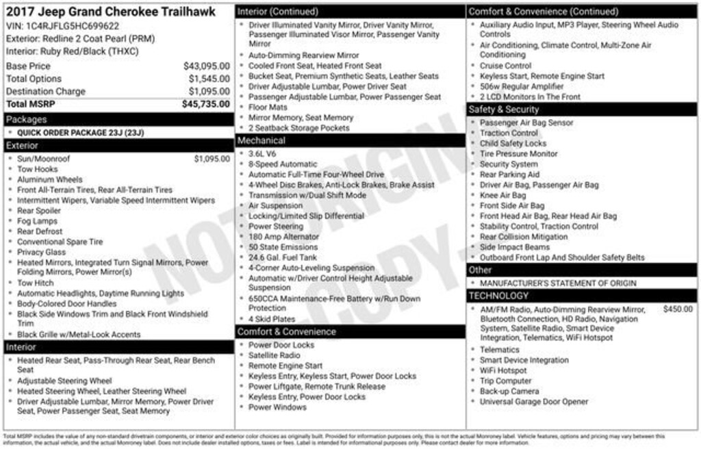 Used 2017 Jeep Grand Cherokee Trailhawk