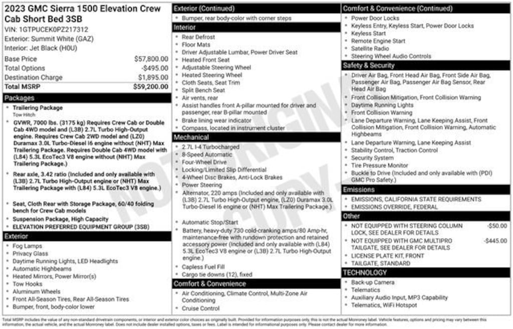 Used 2023 GMC Sierra 1500 Elevation Truck